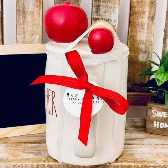 NWT Rae Dunn Set 2 Pcs TEACHER Pencil & Apple Topper Mug & Little Blackboard - Picture 5 of 12